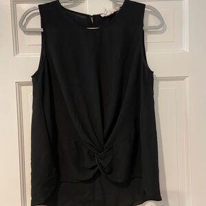 BCBGeneration Black Sleeveless Knot Front Blouse Small